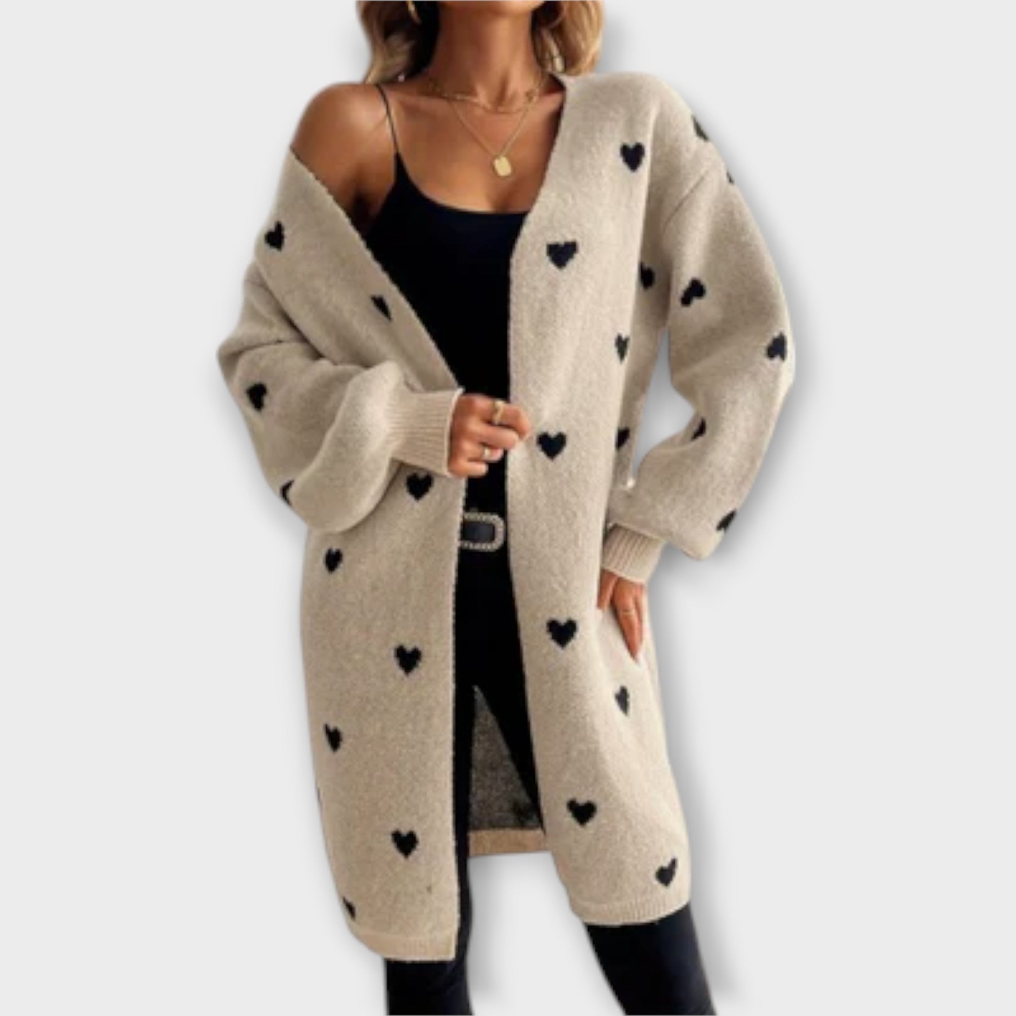 Cardigan Dames Met Zacht Materiaal En Hartjesprint Lotte