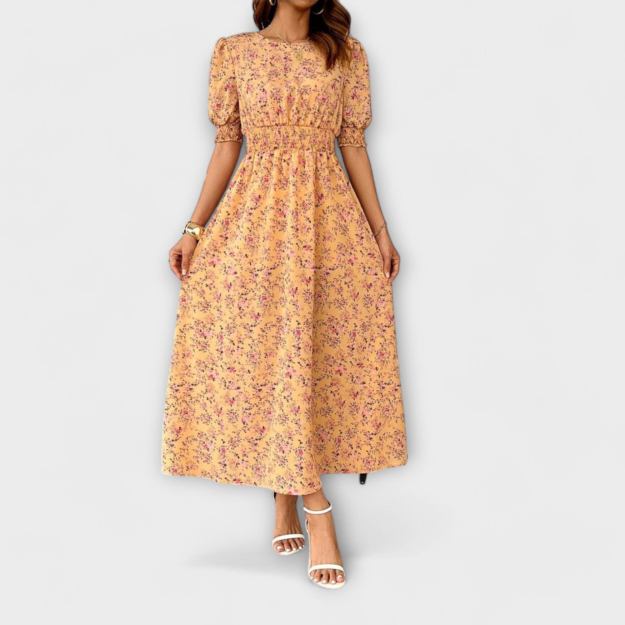 Clara – Tijdloze jurk met bloemenprint