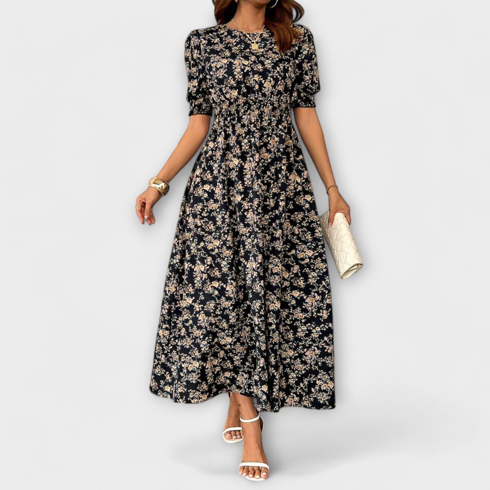 Clara – Tijdloze jurk met bloemenprint