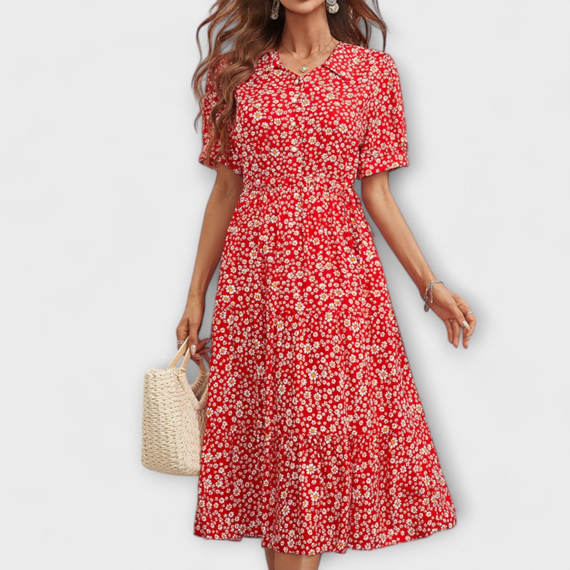 Clara – Tijdloze jurk met bloemenprint