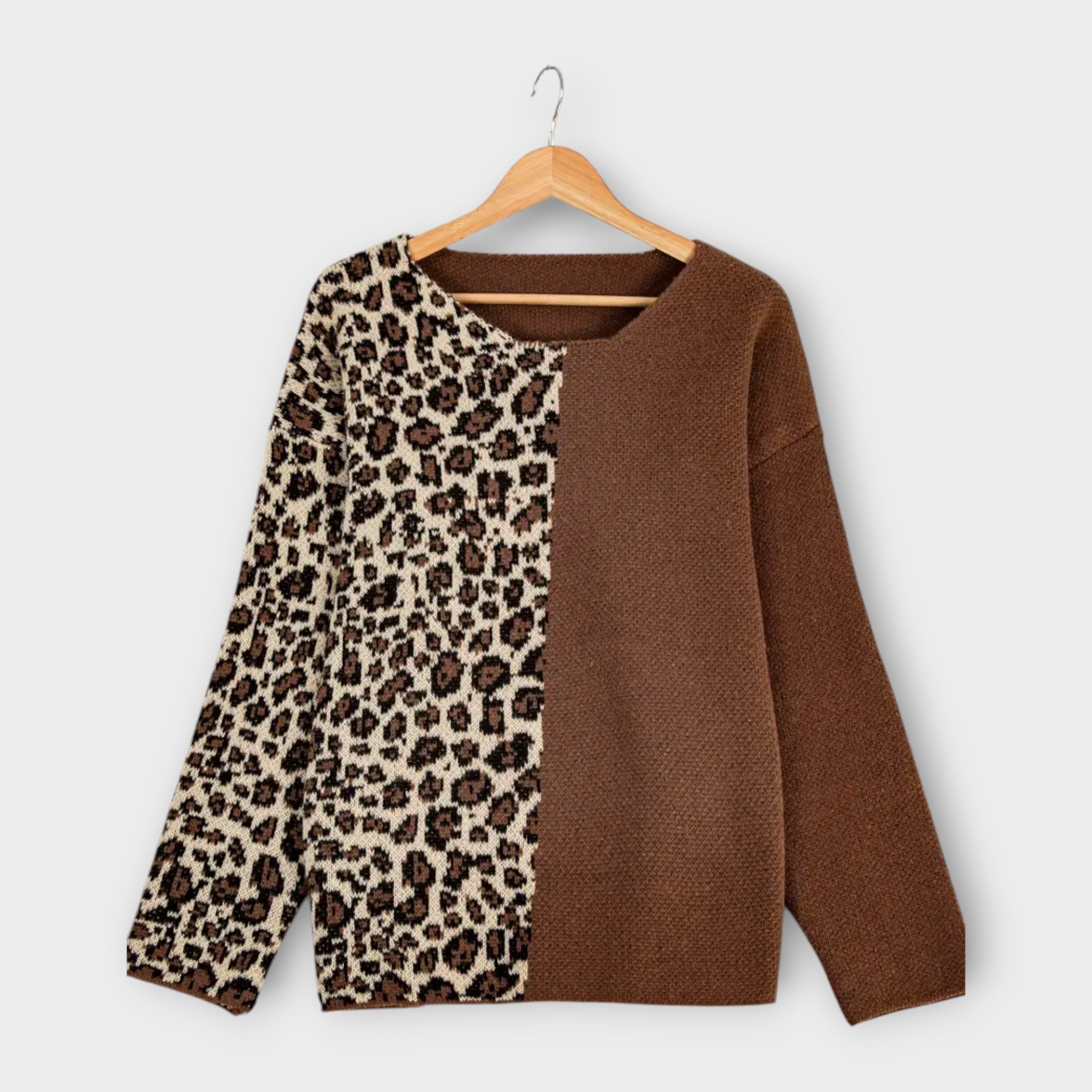 Dames Trui Panterprint Chic Zacht Warm Winterlook Sophie