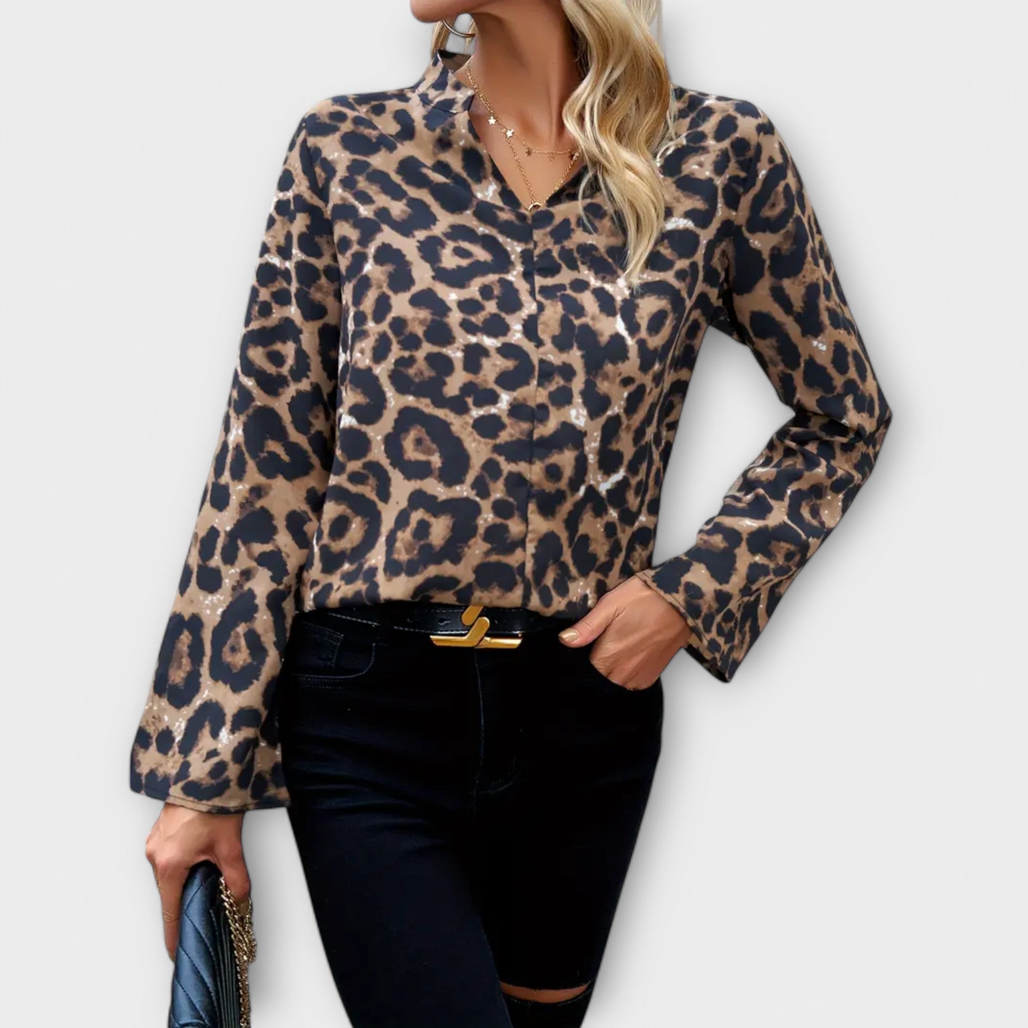 Violeta Blouse Met Dierenprint En Zachte Losse Pasvorm Emma